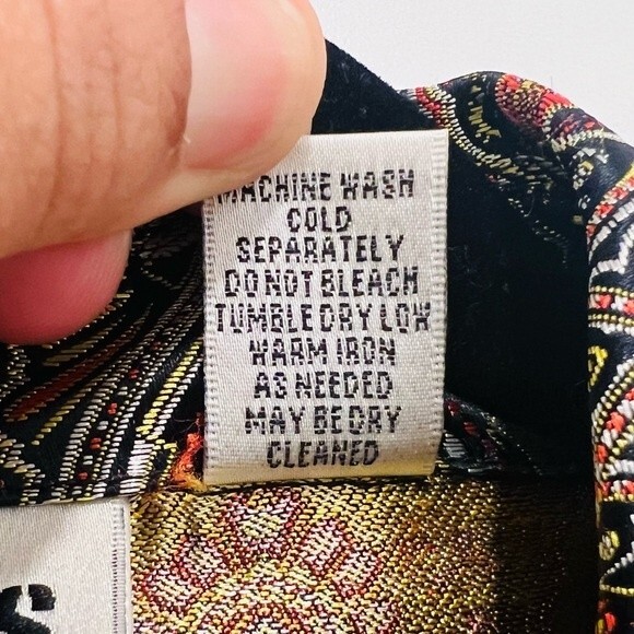 Vintage Chico's Design Iridescent Gold Paisley Button Up Blazer Women's Sz. 1/M - Picture 7 of 11